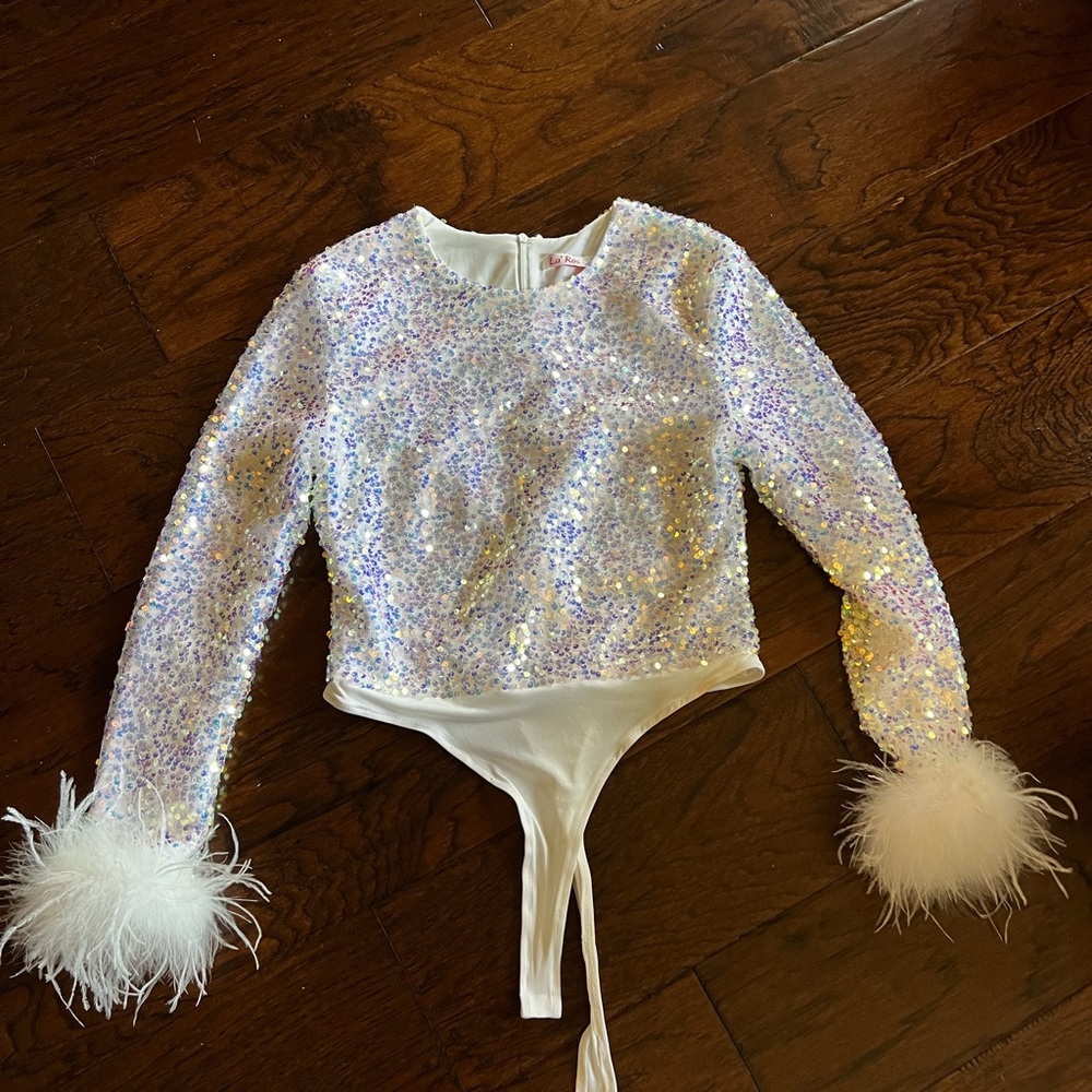 SEQUIN white top